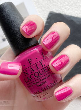 美国OPI指甲油E44玫红粉红系美甲显白免烤持久不掉色靓丽原装