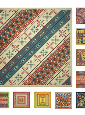 滚烫时光BANDANA印第安图腾阿美咔叽纯棉美式方巾男士复古头巾