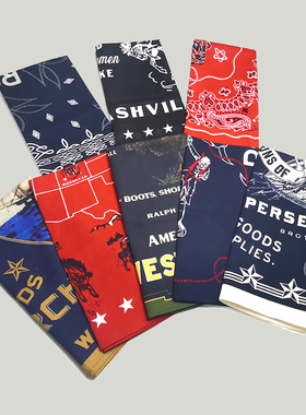 滚烫时光bandana外贸出口古着方巾美式复古阿美咔叽头巾配饰非RRL