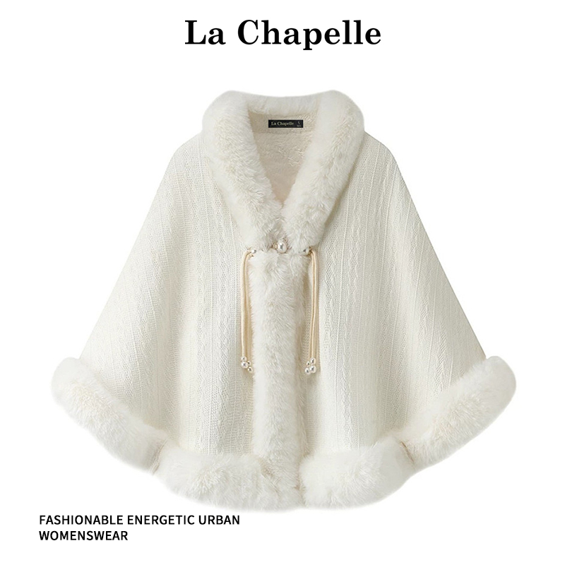 拉夏贝尔加绒新中式斗篷披肩
