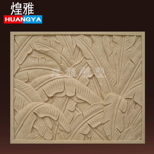煌雅新款GRC玻璃钢雕塑人造砂岩浮雕芭蕉壁画电视背景墙雕塑定制