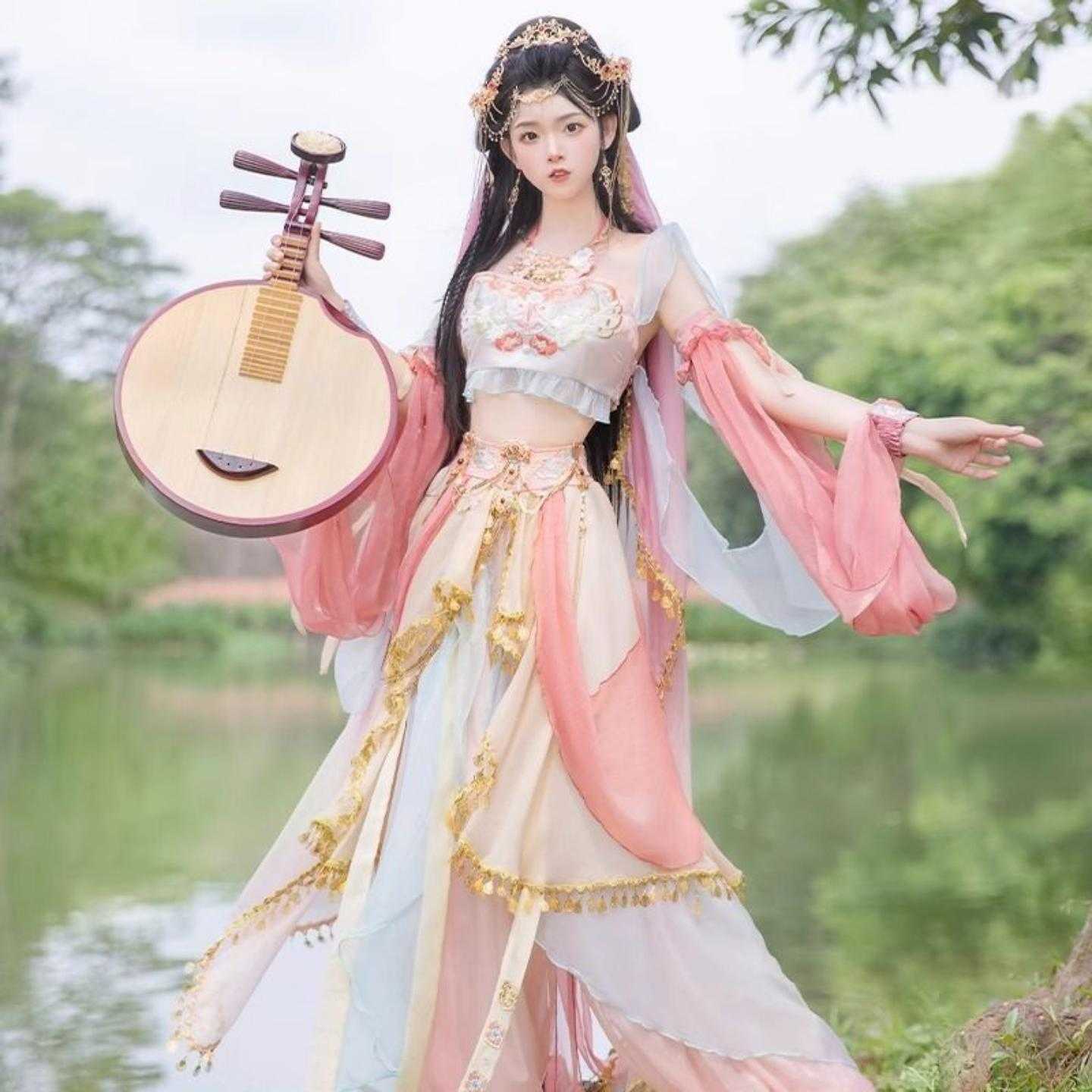 西域风敦煌飞天汉服女异域傣族