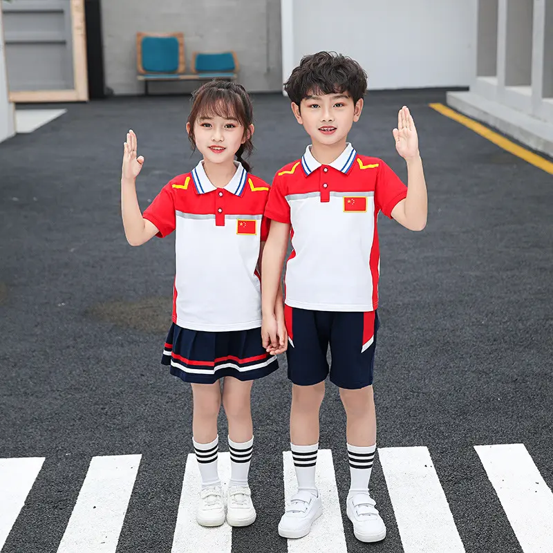 儿童校服套装夏季新款宽松短袖