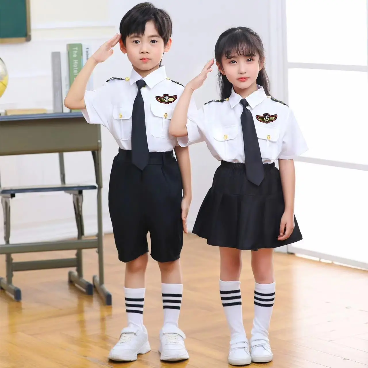 儿童机长制服男空姐乘服装女