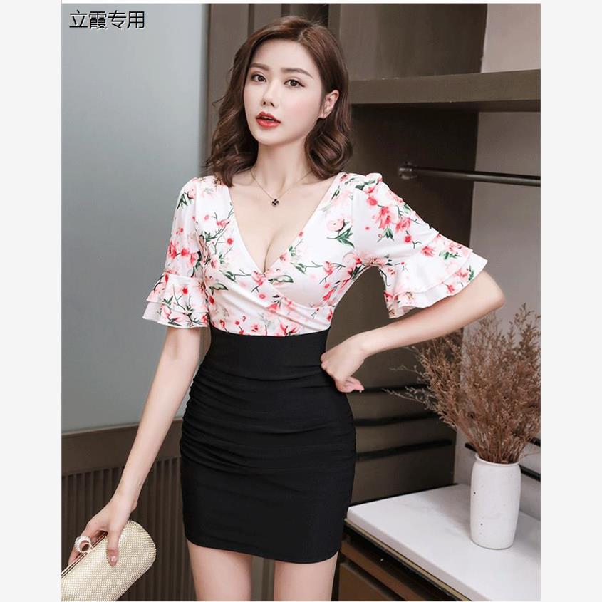 足浴足疗工服遮肚洋装桑拿性感工作服沐足技师工衣酒店小姐裙子