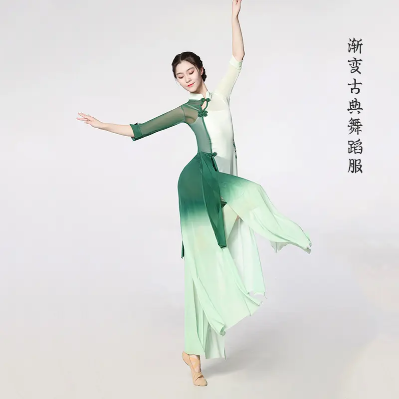 新款古典舞蹈服渐变表演服舞纱衣