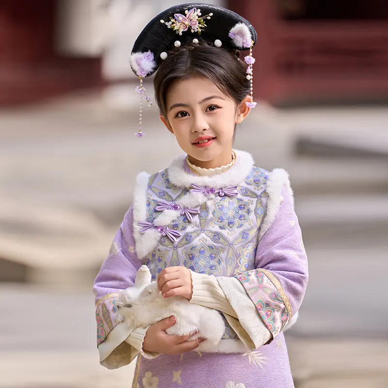 儿童冬款马面裙宝宝拜年服古装