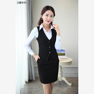 马甲女套装夏季短款女士西装外套正装银行职业工装新款酒店工作服
