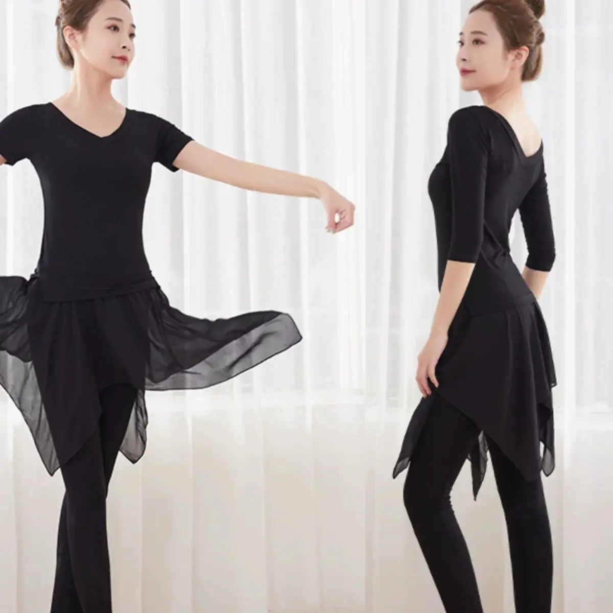 舞蹈服女舞服装形体练功服套装