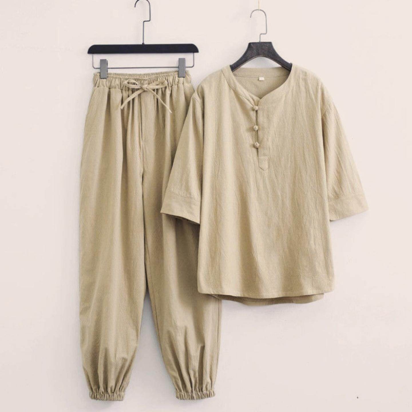 中国风禅意茶服居士套装唐装汉服