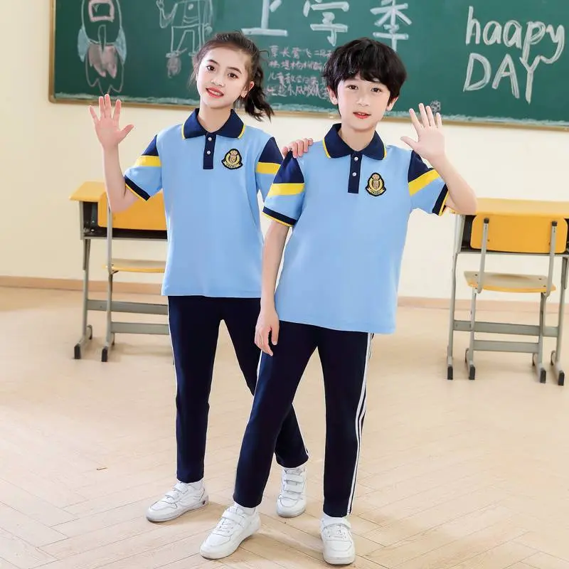 夏季款中小学生短袖套装学院