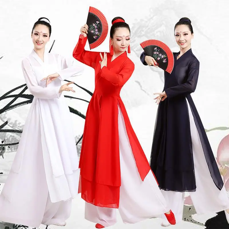 中古典舞蹈练功服女民族风纱衣