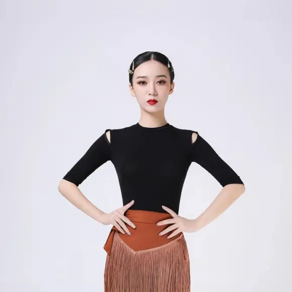 新款拉丁舞服练功服女舞衣上衣