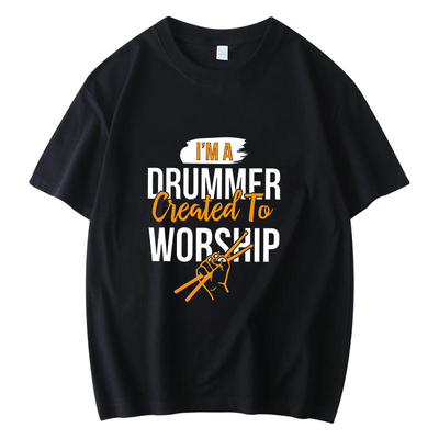 架子鼓鼓手礼物乐器乐队T恤