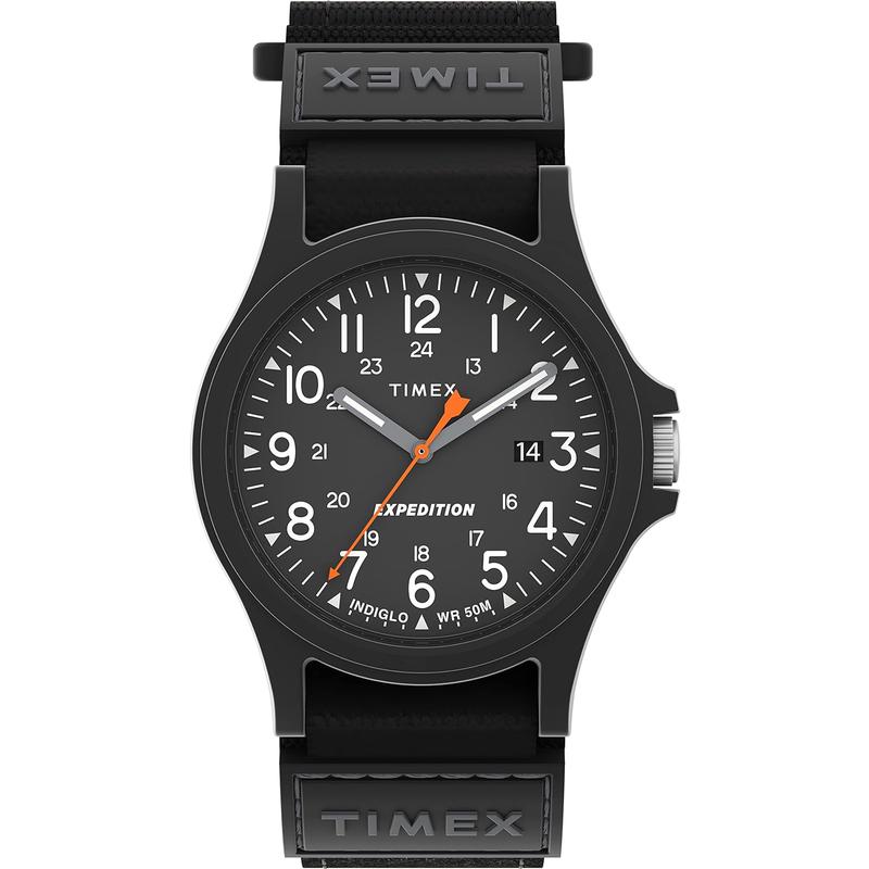 Timex/天美时户外轻便防泼水黑盘黑带腕表