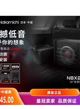 NAKAMICHI中道汽车音响10寸有源超薄箱体低音箱喇叭NBX251A