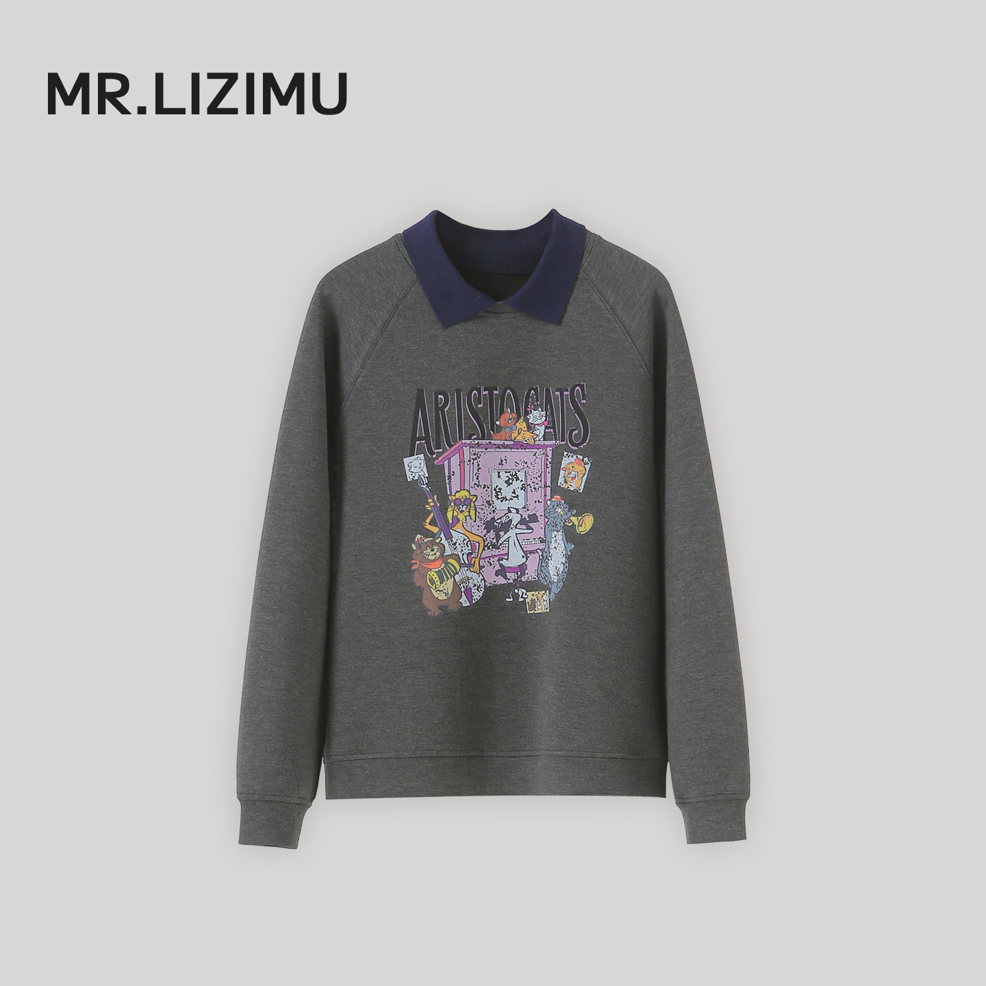 秋冬翻领加绒卫衣女款假两件上衣