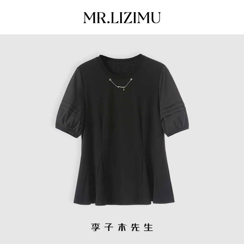 李子木夏季短袖衬衫女款上衣2025新款T恤设计感修身显瘦百搭小衫