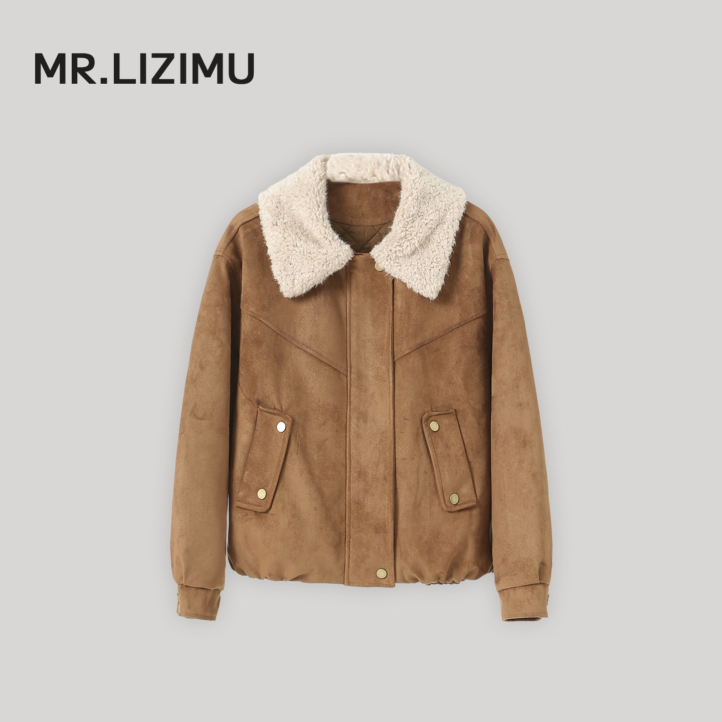 减龄百搭毛领外套女防风保暖夹克