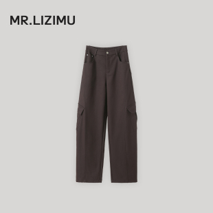 李子木秋季宽松休闲裤女款多口袋阔腿工装裤宽松显瘦百搭直筒长裤