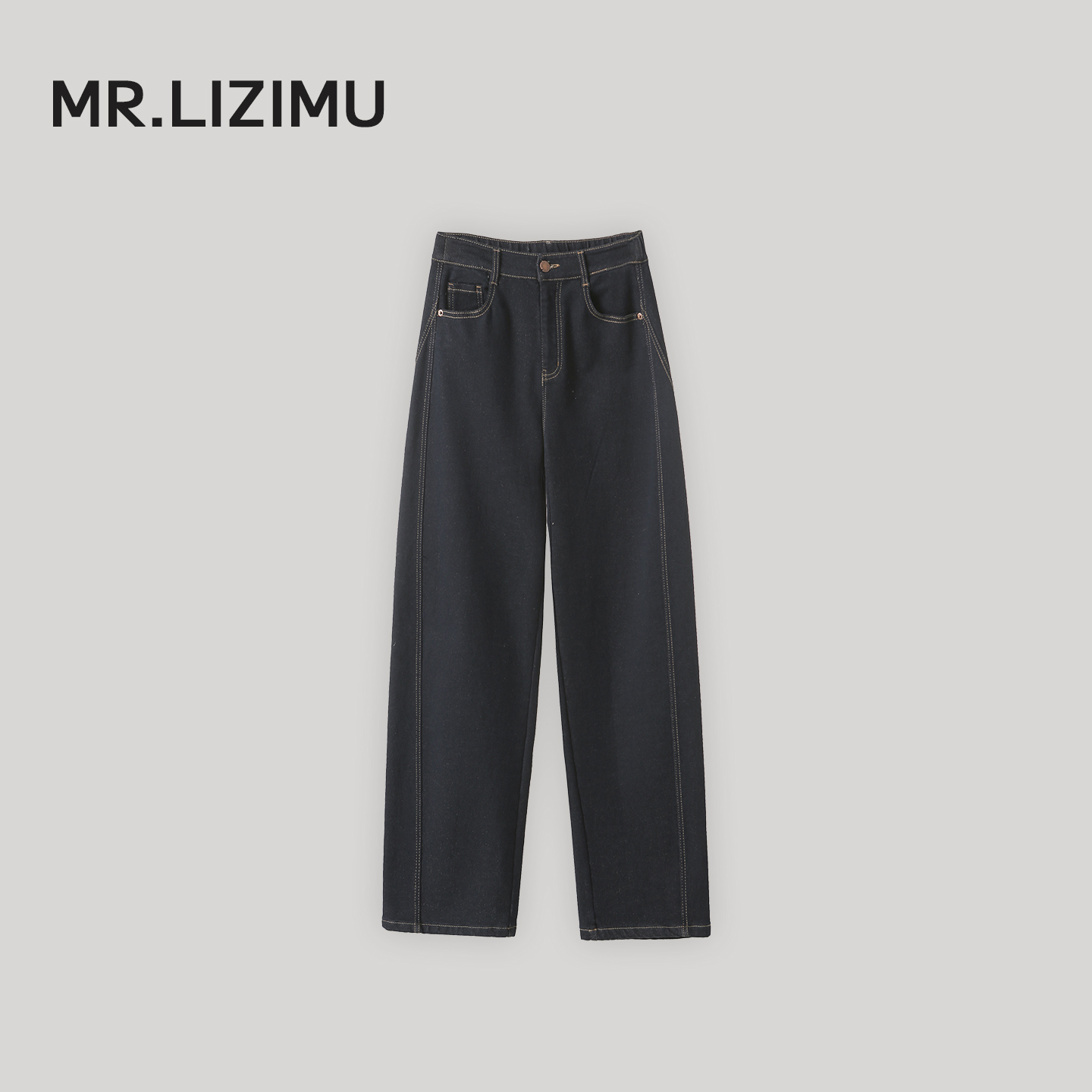 秋冬加绒牛仔裤显瘦弯刀直筒长裤