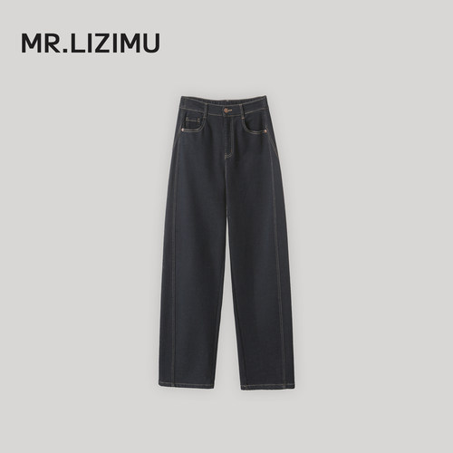 秋冬加绒牛仔裤显瘦弯刀直筒长裤