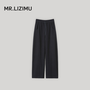 加厚保暖直筒长裤 百搭显瘦弯刀裤 女新款 李子木秋冬高腰加绒休闲裤