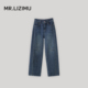 加厚保暖休闲百搭弯刀直筒裤 李子木先生秋冬加绒牛仔裤 女2025新款
