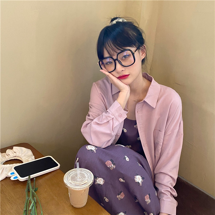 Real price floral suspender irregular design dress + shirt back split sunscreen coat