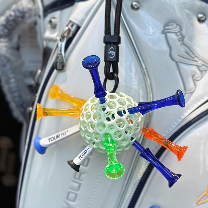 25新款高尔夫收纳球钉插座挂饰解压球3D打印技术多巴胺配色插tee