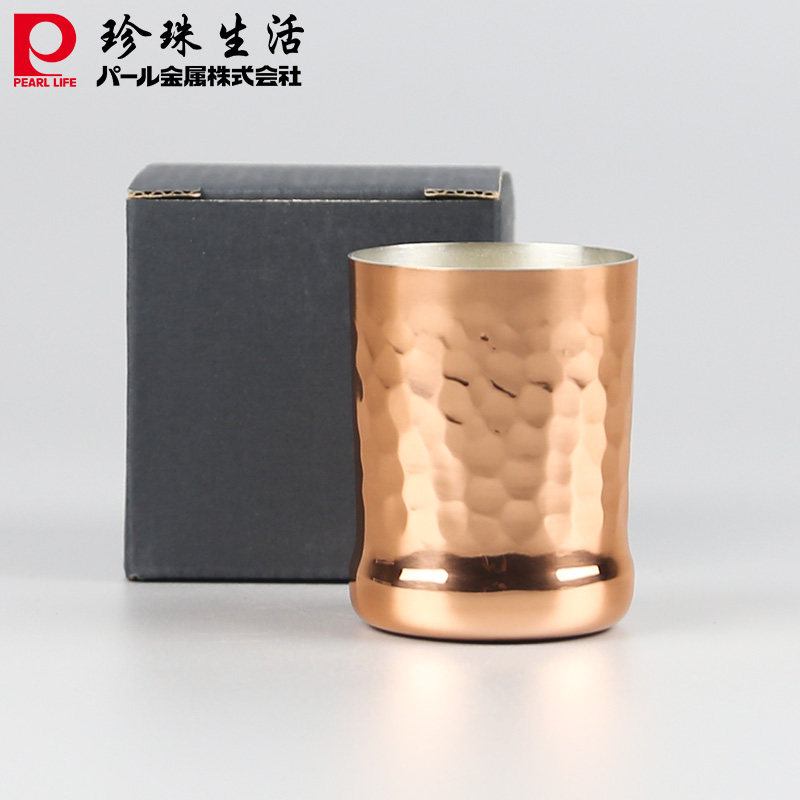 日本原装进口珍珠生活纯铜茶杯啤酒杯手工铜杯家用铜工艺品摆件