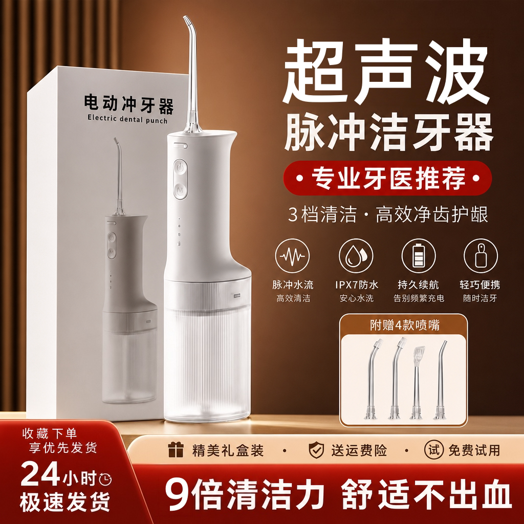 冲牙器家用超声波洗牙清洁神器