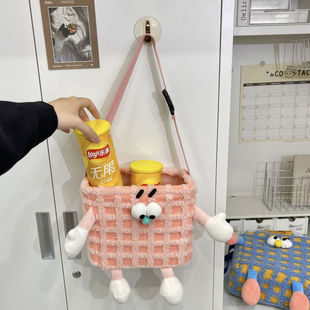 小收纳挂墙杂物可爱艺神器宿舍零食用布储物家筐怪兽收纳框框衣柜