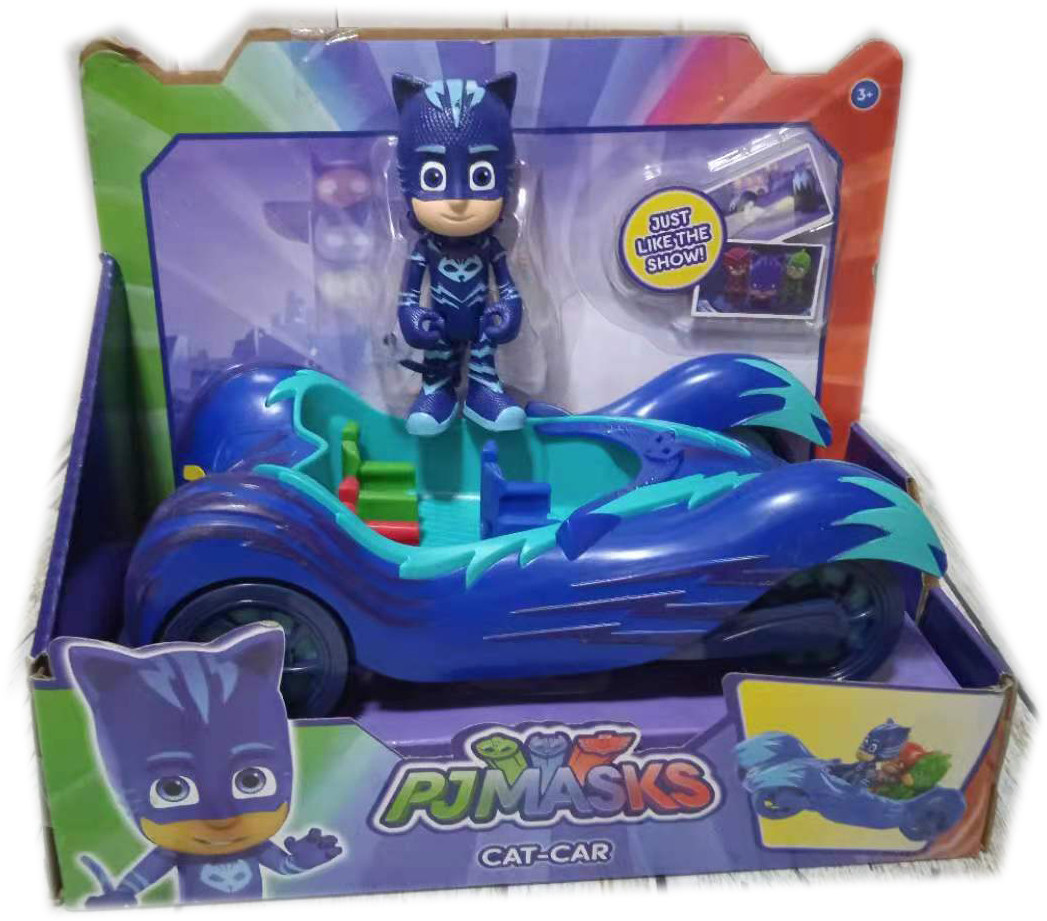 正版进口新款pj masks睡衣小英雄声光回力跑车玩具猫小子飞壁侠