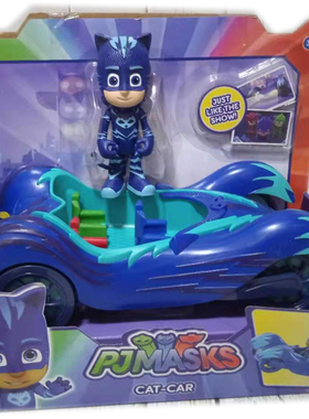 正版进口新款pj masks睡衣小英雄声光回力跑车玩具猫小子飞壁侠