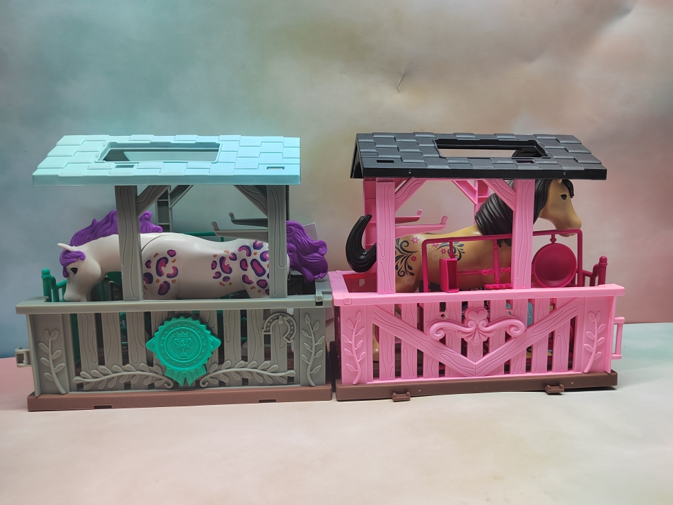 马场骑马模型家禽马农场场景玩具可上下动儿童过家出口款家玩具