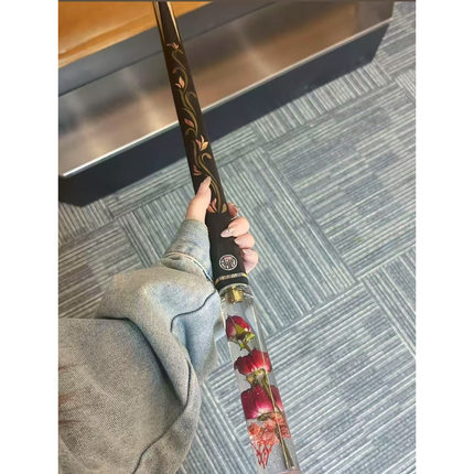 水晶定制中国游龙玫瑰花玫瑰加长把台球杆大小头杆加长把 成品