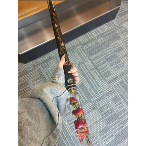 水晶定制中国游龙玫瑰花玫瑰加长把台球杆大小头杆加长把 成品