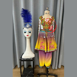 新疆铃铛舞古丽米娜舞蹈表演服少数民族艺考服装银铃舞艺考舞台服