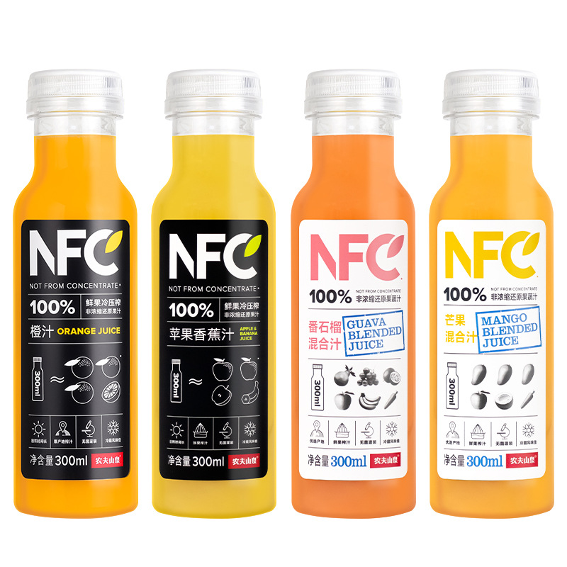 NFC农夫山泉果蔬汁300ml*24瓶整箱 芒果橙汁混合非浓缩还原果汁