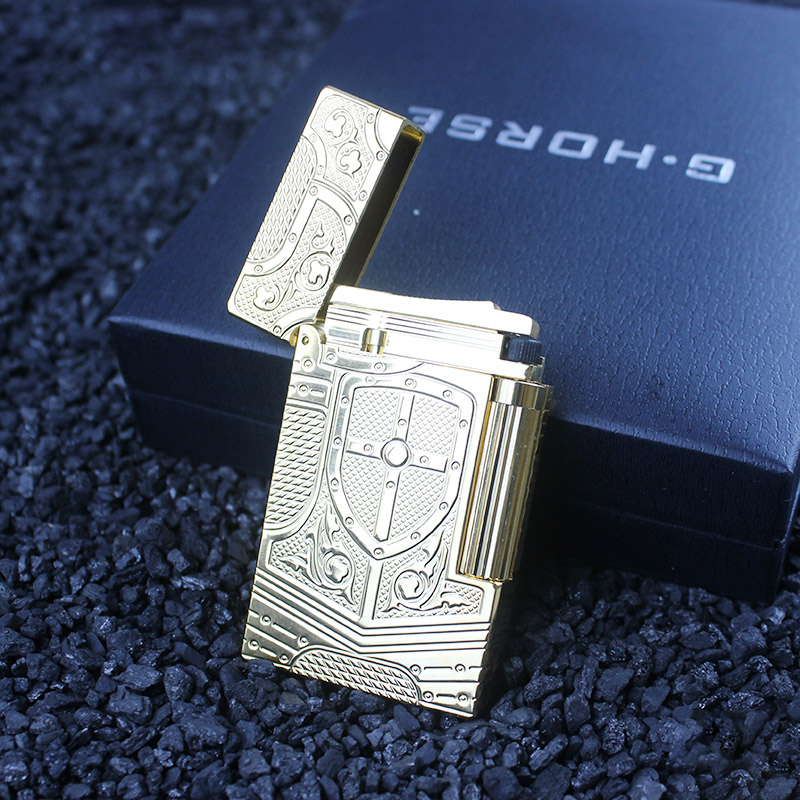 神骏钢音朗声复古侧滑打火机纯铜