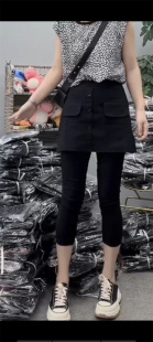 直筒裙裤 职业裤 显瘦通勤八分裤 女夏新百搭休闲裤 裙假两件打底裤