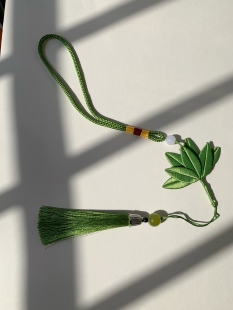 柚子叶去晦气挂饰绿色流苏成品非遗缠花汉服旗袍配饰情人节礼物