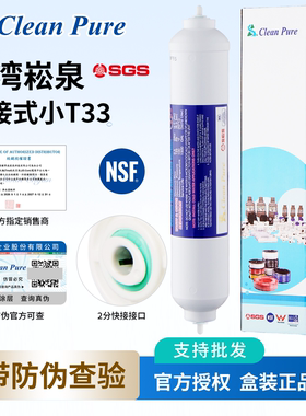 台湾进口 崧泉快接式小T33 高端后置椰壳活性炭滤芯 吸附强口感好