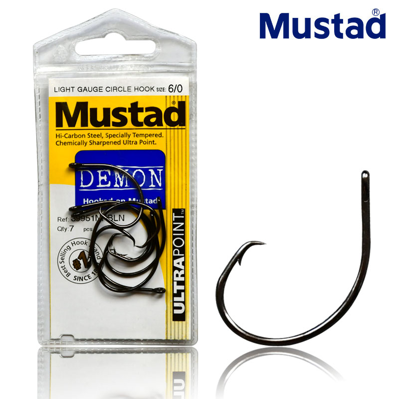 Mustad海钓有倒刺钩鲟鱼青鱼黑鱼