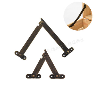 底座支撑合页带卡樟木箱千斤合页木盒曲手铁质铰链人字形折叠支架