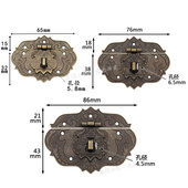 锌合金仿古面板锁复古可上锁大木箱锁牌收纳柜搭扣木盒锁扣柜子锁