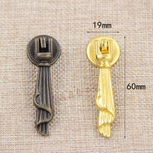 单孔柜门拉手隐形 暗装抽屉橱柜吊拉手 简约欧式古典青古铜色金色