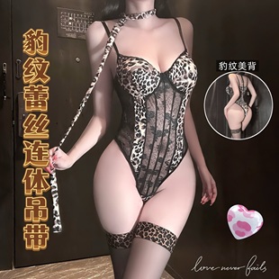 网纱连体豹纹吊带背心女夏美式热辣妹性感鱼骨抹胸小上衣独特绝美