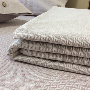 全棉加厚提花老粗布床单单件亲肤磨毛软糯保暖四件套纯棉被套简约